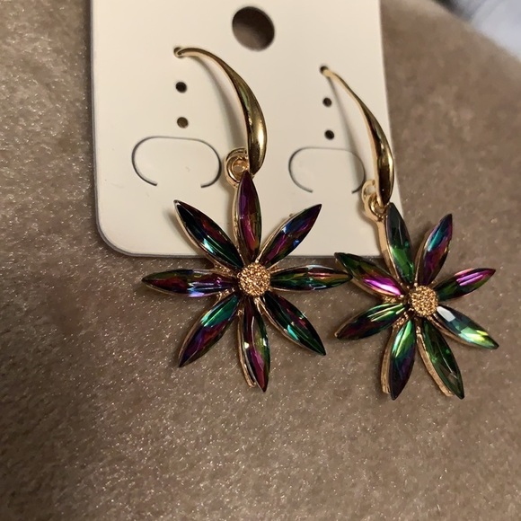 Mystic rainbow gold plated earrings, light catcher - Picture 2 of 7